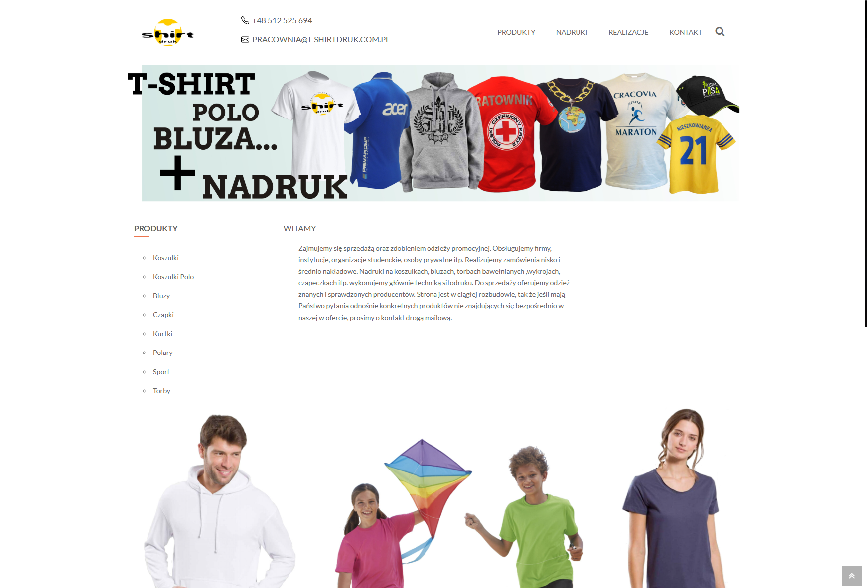 Strona internetowa T-shirt Druk